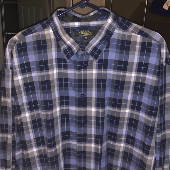 POLIFRONI MILAN Blue Men’s L/S Shirt ... XXL - Picture 1 of 3